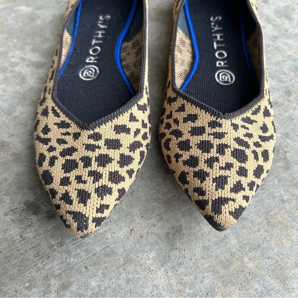 Rothy’s The Point Leopard Print Flats Shoes Women’s 8